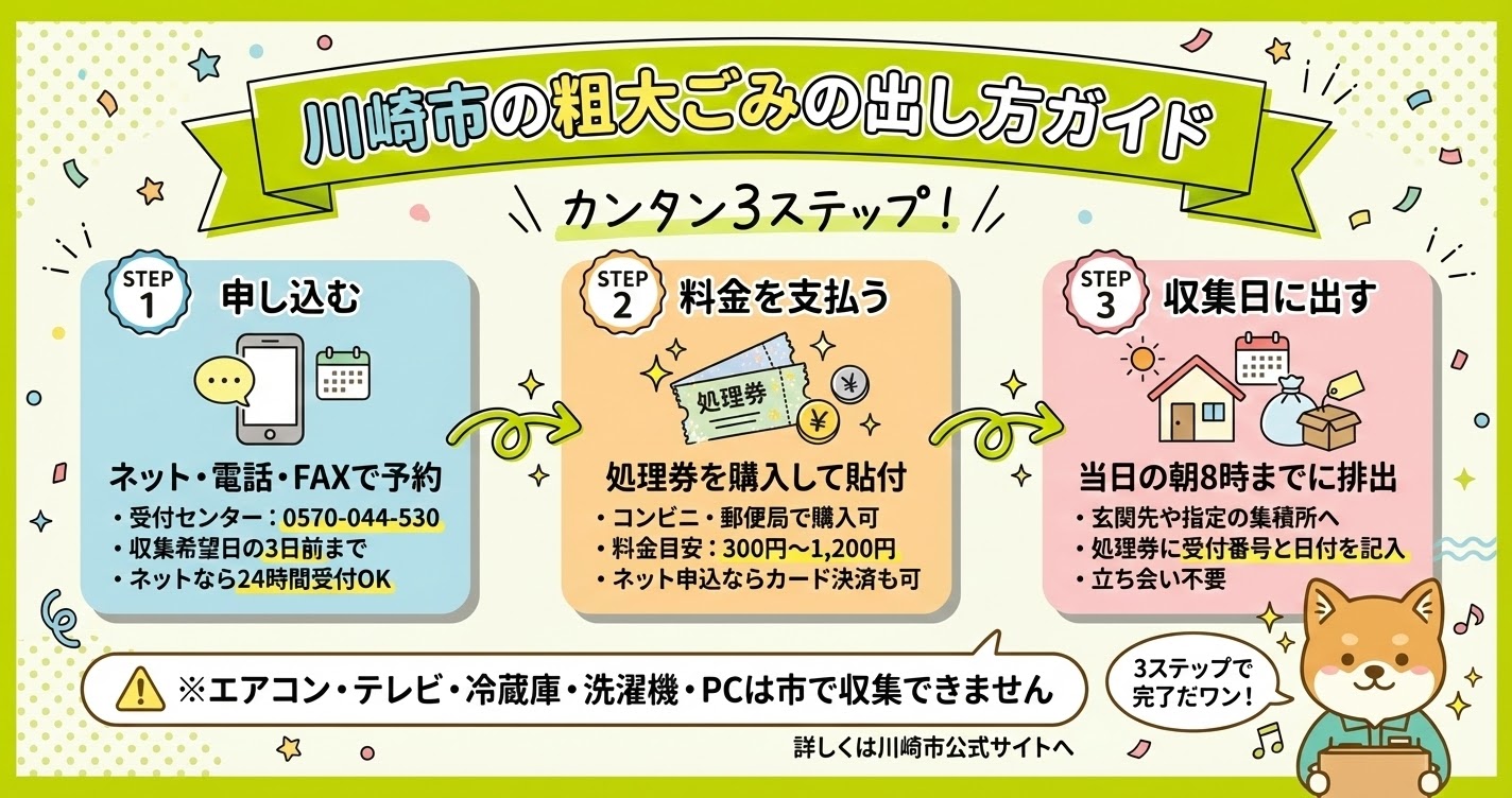 川崎市で粗大ごみ収集の申し込み方法